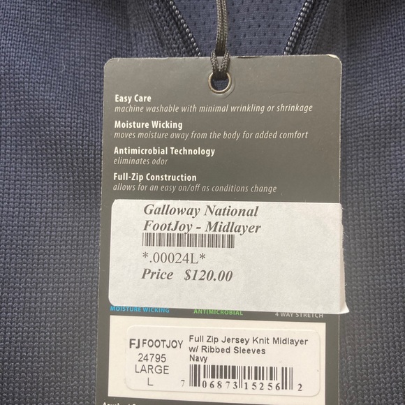 LARGE FootJoy Midlayer Full Zip Sweater NEW W/ TAG - Picture 4 of 4